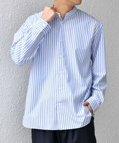 SHIPS / シップス シャツ・ブラウス | SHIPS any: LIM BLESS ソリッド / ストライプ バンドカラー シャツ 25AW◇