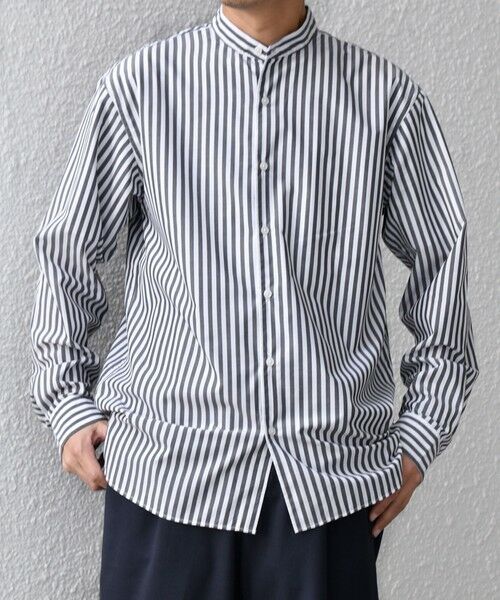 SHIPS / シップス シャツ・ブラウス | SHIPS any: LIM BLESS ソリッド / ストライプ バンドカラー シャツ 26AW◆ | 詳細21
