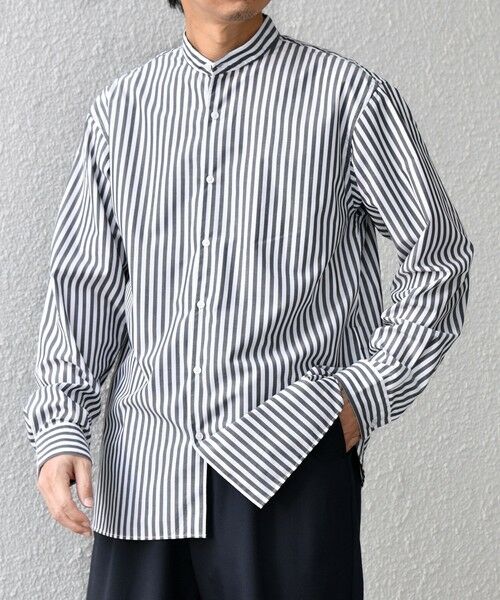 SHIPS / シップス シャツ・ブラウス | SHIPS any: LIM BLESS ソリッド / ストライプ バンドカラー シャツ 26AW◆ | 詳細22