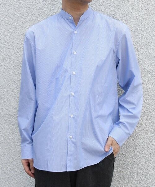 SHIPS / シップス シャツ・ブラウス | SHIPS any: LIM BLESS ソリッド / ストライプ バンドカラー シャツ 26AW◆（ブルー系その他）