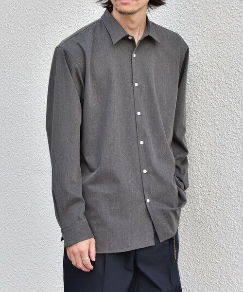 SHIPS / シップス シャツ・ブラウス | SHIPS any: LIM BLESS ソリッド/ストライプ レギュラーカラー シャツ(セットアップ対応)◆（ダークグレー）