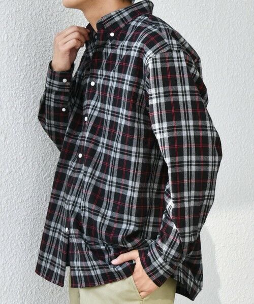 SHIPS / シップス シャツ・ブラウス | SHIPS any:〈洗濯機可能〉ブラッシュド トラッド チェック ボタンダウン シャツ◇(ブラック)