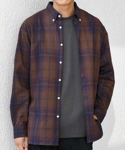 SHIPS / シップス シャツ・ブラウス | SHIPS any:〈洗濯機可能〉ブラッシュド トラッド チェック ボタンダウン シャツ◇(ブラウン)