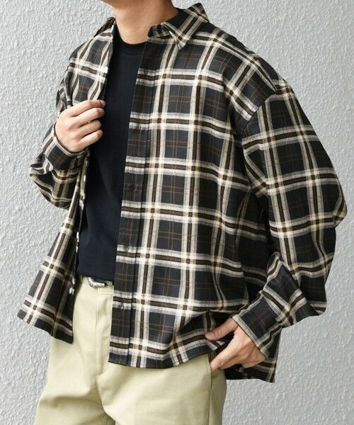 SHIPS / シップス シャツ・ブラウス | SHIPS any:〈洗濯機可能〉トラッド チェックカラー ボックス ショート ネルシャツ◇(ブラック)