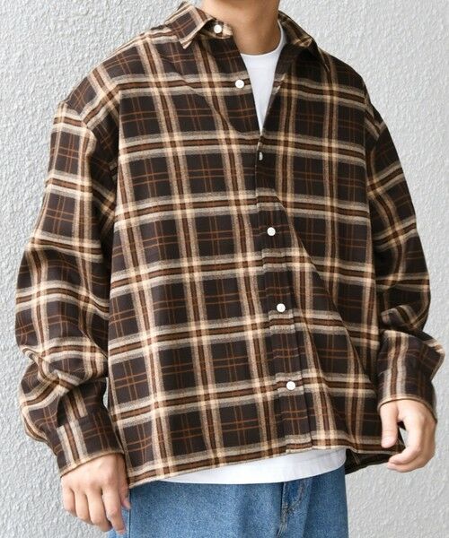 SHIPS / シップス シャツ・ブラウス | SHIPS any:〈洗濯機可能〉トラッド チェックカラー ボックス ショート ネルシャツ◇(ブラウン)