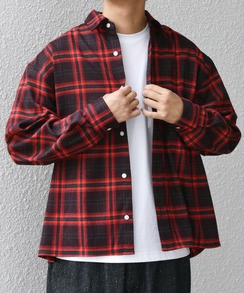 SHIPS / シップス シャツ・ブラウス | SHIPS any:〈洗濯機可能〉トラッド チェックカラー ボックス ショート ネルシャツ◇(レッド)