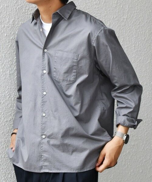 SHIPS / シップス シャツ・ブラウス | SHIPS any:〈洗濯機可能〉コットン ガーメントダイ レギュラーカラー シャツ◇(チャコールグレー)