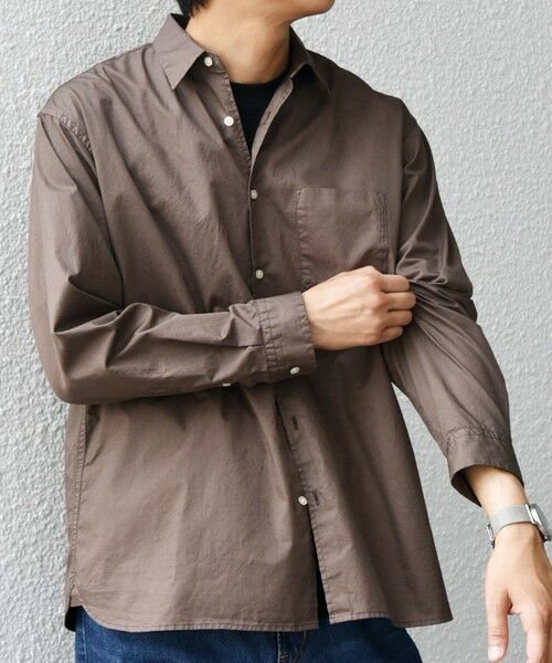 SHIPS / シップス シャツ・ブラウス | SHIPS any:〈洗濯機可能〉コットン ガーメントダイ レギュラーカラー シャツ◇(ブラウン)