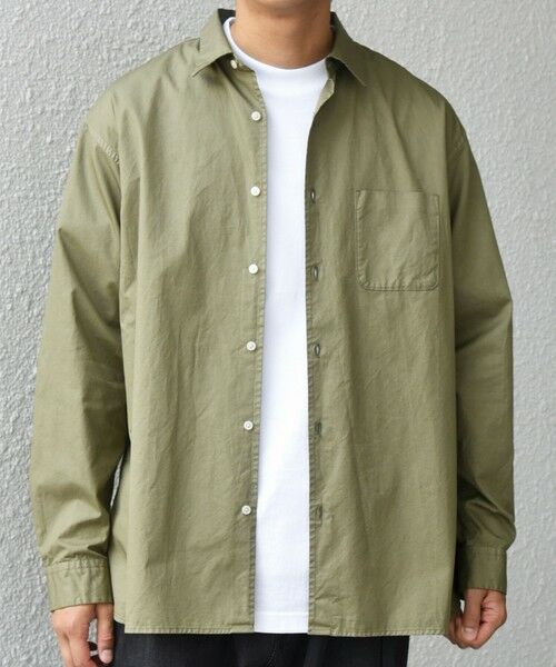 SHIPS / シップス シャツ・ブラウス | SHIPS any:〈洗濯機可能〉コットン ガーメントダイ レギュラーカラー シャツ◇(オリーブ)
