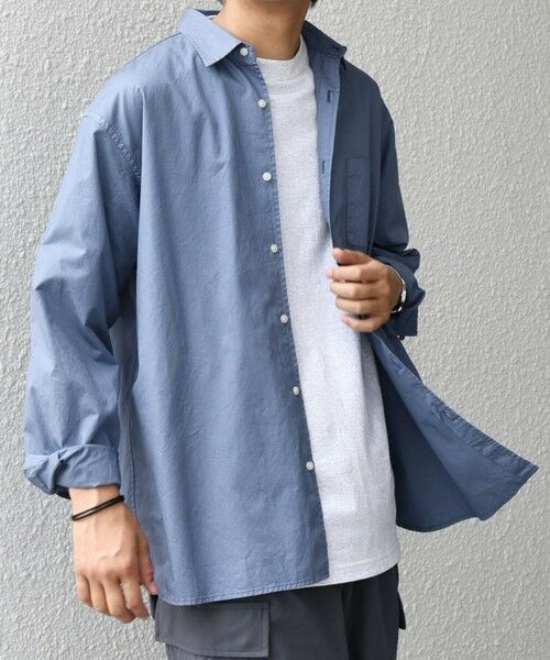 SHIPS / シップス シャツ・ブラウス | SHIPS any:〈洗濯機可能〉コットン ガーメントダイ レギュラーカラー シャツ◇(ブルー)