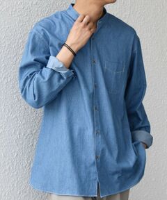 SHIPS / シップス シャツ・ブラウス | SHIPS any:〈洗濯機可能〉4.5oz ライト デニム バンドカラー シャツ◇