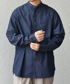 SHIPS / シップス シャツ・ブラウス | SHIPS any:〈洗濯機可能〉4.5oz ライト デニム バンドカラー シャツ◇