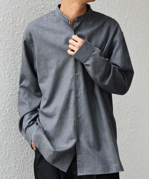 SHIPS / シップス シャツ・ブラウス | SHIPS any:〈洗濯機可能〉4.5oz ライト デニム バンドカラー シャツ◇ | 詳細3