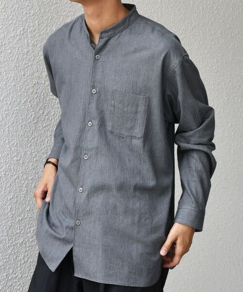 SHIPS / シップス シャツ・ブラウス | SHIPS any:〈洗濯機可能〉4.5oz ライト デニム バンドカラー シャツ◇ | 詳細4