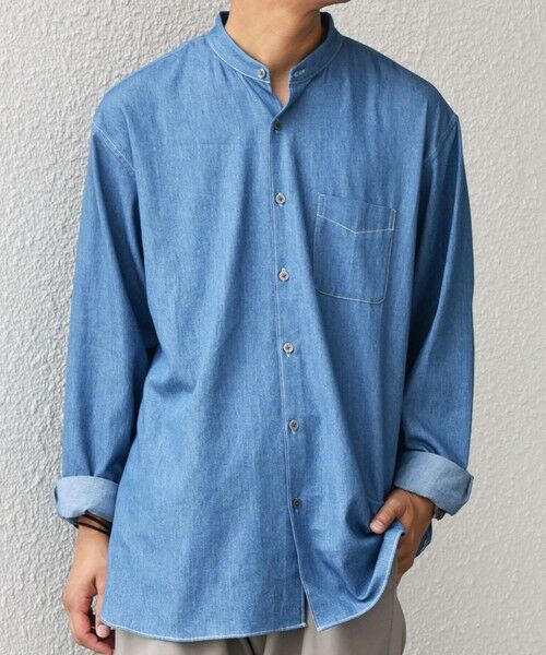 SHIPS / シップス シャツ・ブラウス | SHIPS any:〈洗濯機可能〉4.5oz ライト デニム バンドカラー シャツ◇ | 詳細10