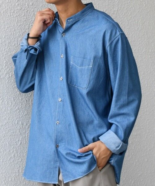 SHIPS / シップス シャツ・ブラウス | SHIPS any:〈洗濯機可能〉4.5oz ライト デニム バンドカラー シャツ◇ | 詳細11