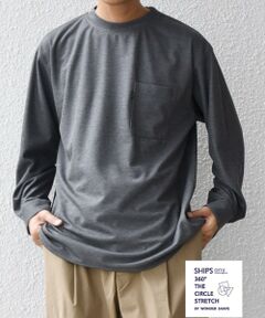 SHIPS / シップス Tシャツ | SHIPS any: 360° THE CIRCLE STRETCH ジャガード ジャージー ポケット Tシャツ(ロンT/セットアップ対応)◇