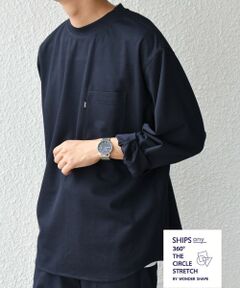 SHIPS / シップス Tシャツ | SHIPS any: 360° THE CIRCLE STRETCH ジャガード ジャージー ポケット Tシャツ(ロンT/セットアップ対応)◇