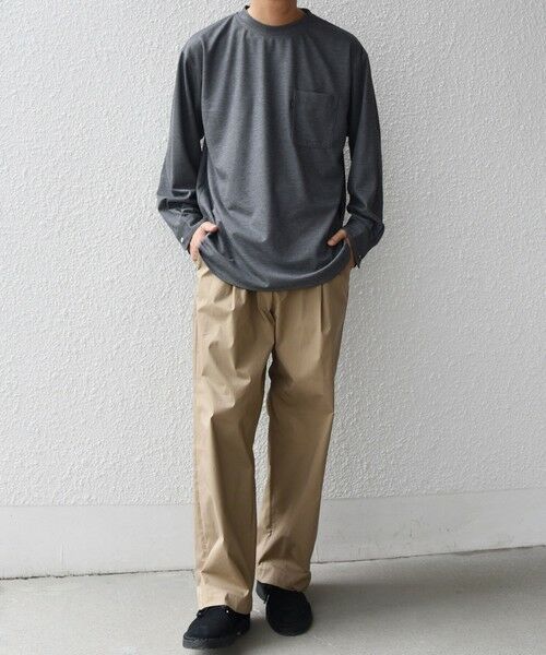 SHIPS / シップス Tシャツ | SHIPS any: 360° THE CIRCLE STRETCH ジャガード ジャージー ポケット Tシャツ(ロンT/セットアップ対応)◇ | 詳細1