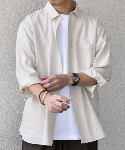 SHIPS / シップス シャツ・ブラウス | SHIPS any:〈洗濯機可能〉コットン/リネン 7分袖 レギュラー シャツ 25SS◇(ナチュラル)