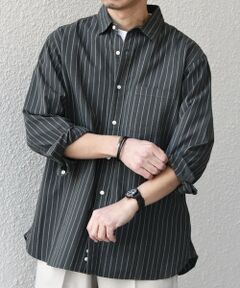 SHIPS / シップス シャツ・ブラウス | SHIPS any:〈洗濯機可能〉コットン/リネン ストライプ ７分袖 レギュラー シャツ◇