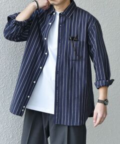 SHIPS / シップス シャツ・ブラウス | SHIPS any:〈洗濯機可能〉コットン/リネン ストライプ ７分袖 レギュラー シャツ◇