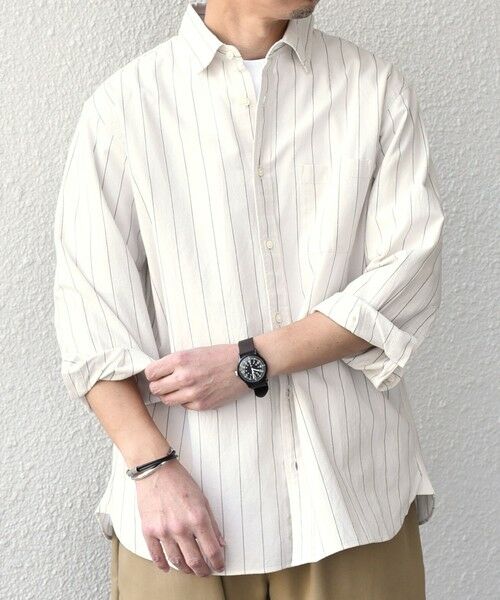 SHIPS / シップス シャツ・ブラウス | SHIPS any:〈洗濯機可能〉コットン/リネン ストライプ ７分袖 レギュラー シャツ◇ | 詳細3
