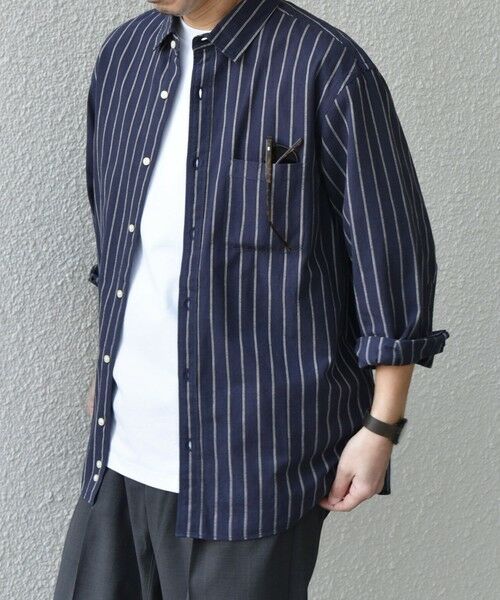 SHIPS / シップス シャツ・ブラウス | SHIPS any:〈洗濯機可能〉コットン/リネン ストライプ ７分袖 レギュラー シャツ◇ | 詳細30