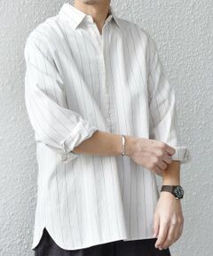 SHIPS / シップス シャツ・ブラウス | SHIPS any:〈洗濯機可能〉コットン/リネン 7分袖  ストライプ スキッパー プルオーバー シャツ◇