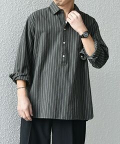 SHIPS / シップス シャツ・ブラウス | SHIPS any:〈洗濯機可能〉コットン/リネン 7分袖  ストライプ スキッパー プルオーバー シャツ◇