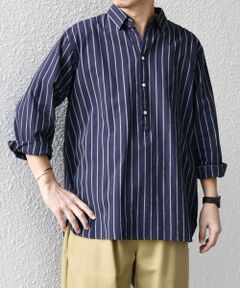 SHIPS / シップス シャツ・ブラウス | SHIPS any:〈洗濯機可能〉コットン/リネン 7分袖  ストライプ スキッパー プルオーバー シャツ◇