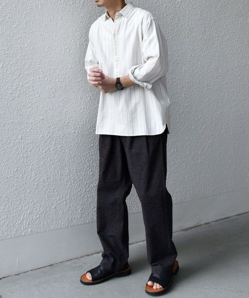 SHIPS / シップス シャツ・ブラウス | SHIPS any:〈洗濯機可能〉コットン/リネン 7分袖 ストライプ スキッパー プルオーバー シャツ◇ | 詳細1