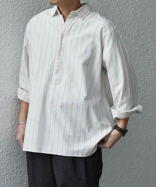 SHIPS / シップス シャツ・ブラウス | SHIPS any:〈洗濯機可能〉コットン/リネン 7分袖 ストライプ スキッパー プルオーバー シャツ◇ | 詳細5