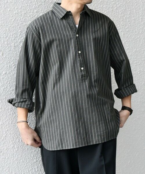 SHIPS / シップス シャツ・ブラウス | SHIPS any:〈洗濯機可能〉コットン/リネン 7分袖 ストライプ スキッパー プルオーバー シャツ◇ | 詳細18