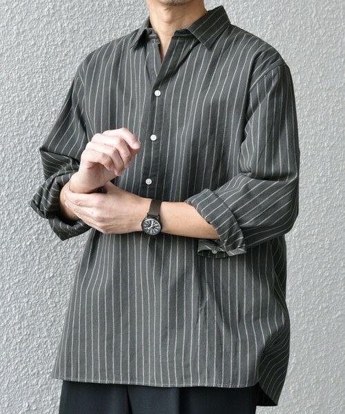 SHIPS / シップス シャツ・ブラウス | SHIPS any:〈洗濯機可能〉コットン/リネン 7分袖 ストライプ スキッパー プルオーバー シャツ◇ | 詳細19