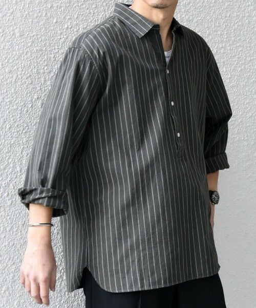 SHIPS / シップス シャツ・ブラウス | SHIPS any:〈洗濯機可能〉コットン/リネン 7分袖 ストライプ スキッパー プルオーバー シャツ◇ | 詳細20