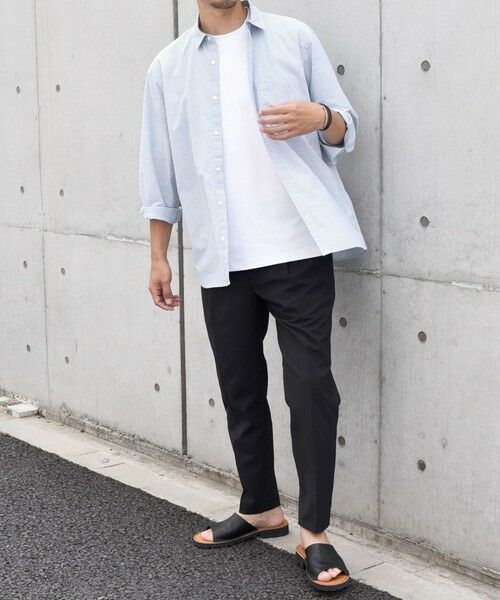 SHIPS / シップス シャツ・ブラウス | SHIPS any: 〈洗濯機可能〉コットン / リネン ブルー ストライプ 7分袖 レギュラー シャツ◇ | 詳細7