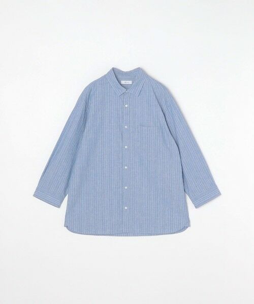 SHIPS / シップス シャツ・ブラウス | SHIPS any: 〈洗濯機可能〉コットン / リネン ブルー ストライプ 7分袖 レギュラー シャツ◇ | 詳細17