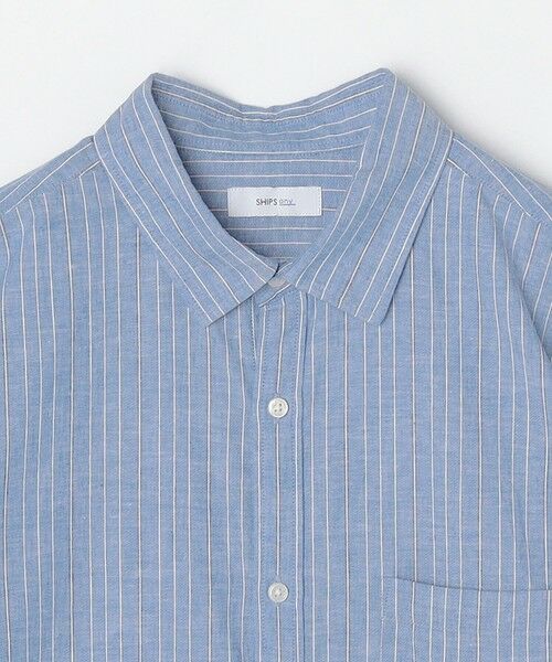 SHIPS / シップス シャツ・ブラウス | SHIPS any: 〈洗濯機可能〉コットン / リネン ブルー ストライプ 7分袖 レギュラー シャツ◇ | 詳細18