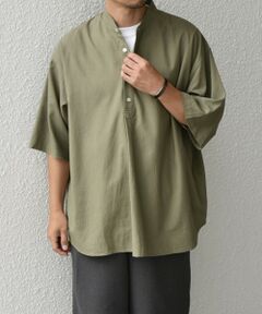 SHIPS / シップス シャツ・ブラウス | 【WEB限定】SHIPS any:〈洗濯機可能〉リネン/レーヨン バンド スキッパー ハーフスリーブ プルオーバー シャツ◇