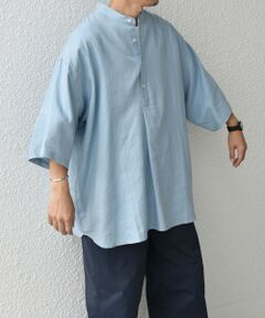 SHIPS / シップス シャツ・ブラウス | 【WEB限定】SHIPS any:〈洗濯機可能〉リネン/レーヨン バンド スキッパー ハーフスリーブ プルオーバー シャツ◇