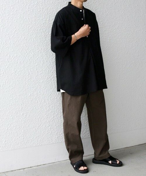 SHIPS / シップス シャツ・ブラウス | 【WEB限定】SHIPS any:〈洗濯機可能〉リネン/レーヨン バンド スキッパー ハーフスリーブ プルオーバー シャツ◇ | 詳細1