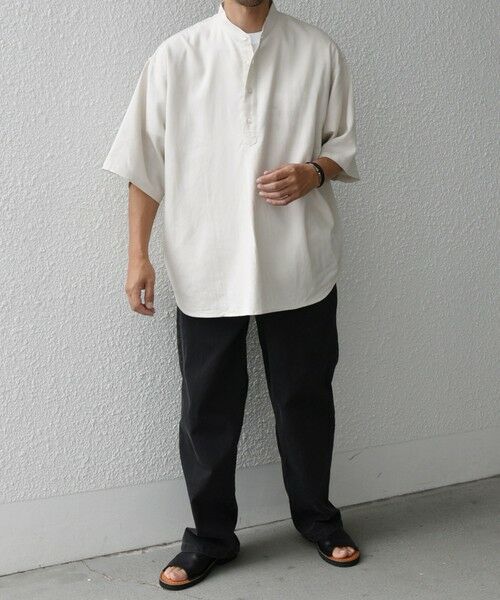 SHIPS / シップス シャツ・ブラウス | 【WEB限定】SHIPS any:〈洗濯機可能〉リネン/レーヨン バンド スキッパー ハーフスリーブ プルオーバー シャツ◇ | 詳細7