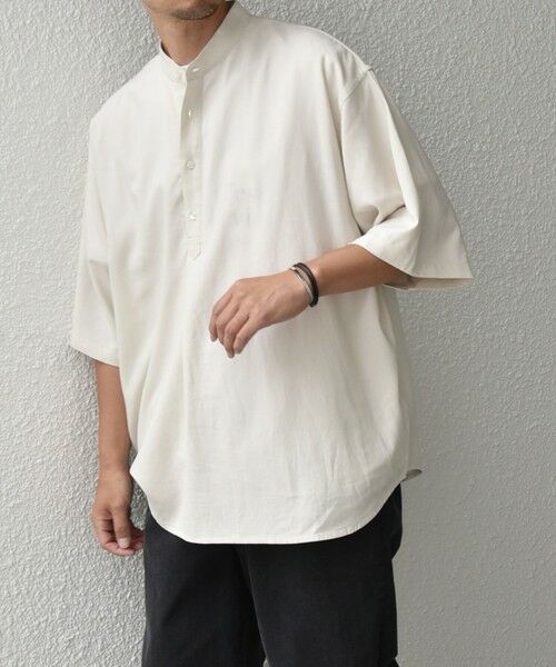 SHIPS / シップス シャツ・ブラウス | 【WEB限定】SHIPS any:〈洗濯機可能〉リネン/レーヨン バンド スキッパー ハーフスリーブ プルオーバー シャツ◇ | 詳細10