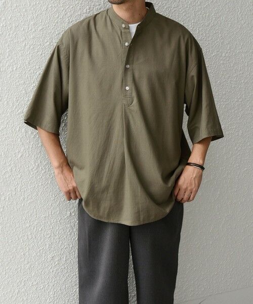 SHIPS / シップス シャツ・ブラウス | 【WEB限定】SHIPS any:〈洗濯機可能〉リネン/レーヨン バンド スキッパー ハーフスリーブ プルオーバー シャツ◇ | 詳細20