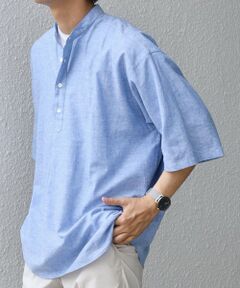 SHIPS / シップス シャツ・ブラウス | SHIPS any: コットン/リネン バンド スキッパー ハーフスリーブ シャツ◇