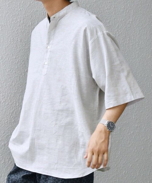 SHIPS / シップス シャツ・ブラウス | SHIPS any: コットン/リネン バンド スキッパー ハーフスリーブ シャツ◇ | 詳細4