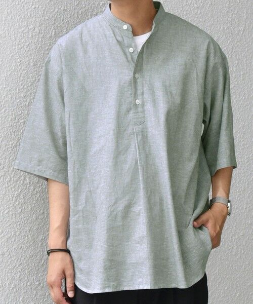 SHIPS / シップス シャツ・ブラウス | SHIPS any: コットン/リネン バンド スキッパー ハーフスリーブ シャツ◇ | 詳細15