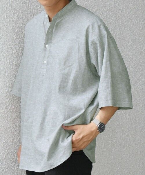 SHIPS / シップス シャツ・ブラウス | SHIPS any: コットン/リネン バンド スキッパー ハーフスリーブ シャツ◇ | 詳細16