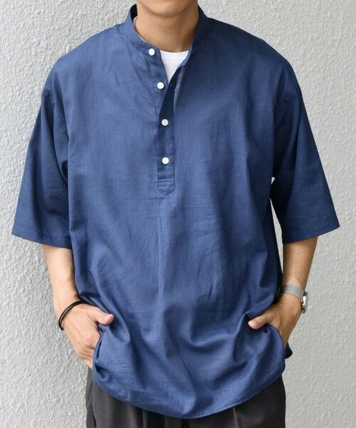 SHIPS / シップス シャツ・ブラウス | SHIPS any: コットン/リネン バンド スキッパー ハーフスリーブ シャツ◇ | 詳細29